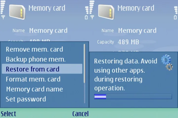 Backup symbian