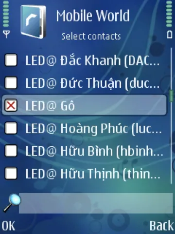 Groups on symbian