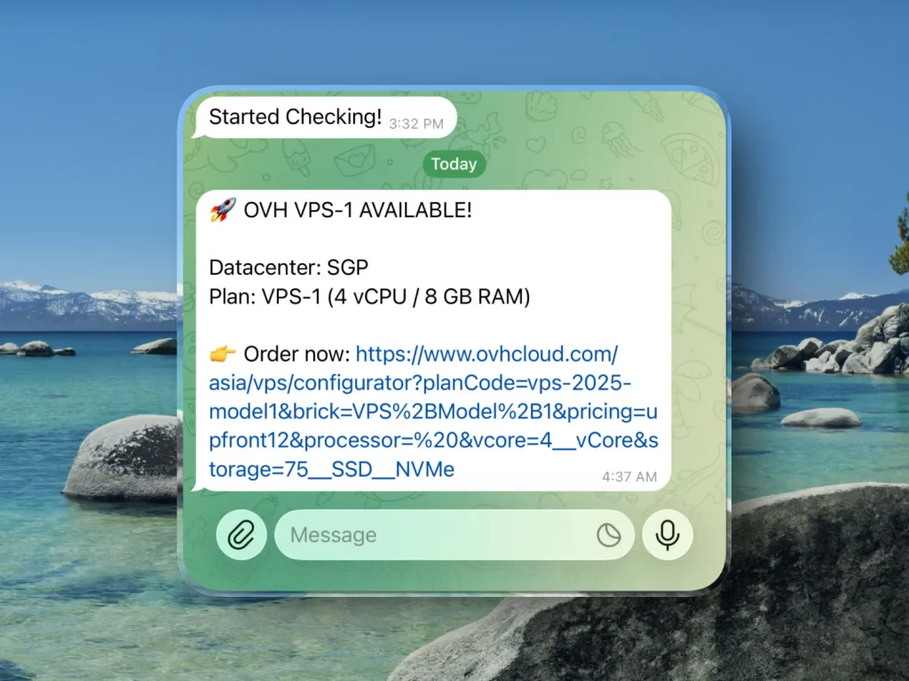 Monitor OVHcloud VPS Plans Availability with Python and Telegram on Raspberry Pi