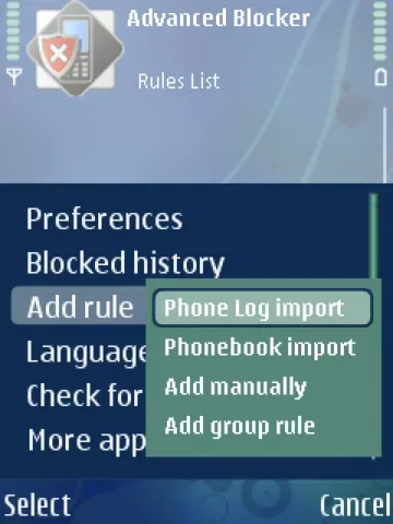 Symbian chan cuoc goi